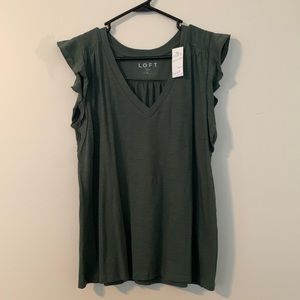 Green Loft flutter sleeve tshirt